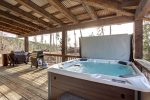 Back deck with gas BBQ, Traeger and hot tub